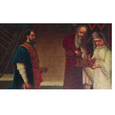 Шкатулка «Дорогой гость» Россия. Фабрика Лукутина 1888 — 1902 гг