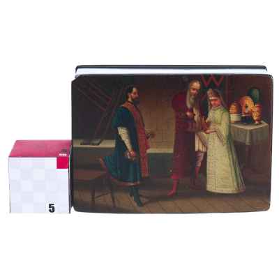 Шкатулка «Дорогой гость» Россия. Фабрика Лукутина 1888 — 1902 гг