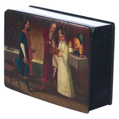 Шкатулка «Дорогой гость» Россия. Фабрика Лукутина 1888 — 1902 гг