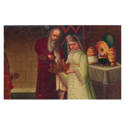 Шкатулка «Дорогой гость» Россия. Фабрика Лукутина 1888 — 1902 гг