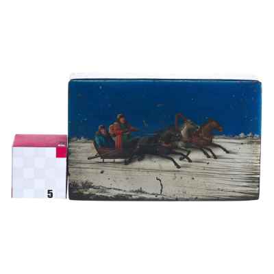 Шкатулка «Тройка зимняя» Фабрика О.Ф. Вишнякова с сыновьями конец 1880-гг