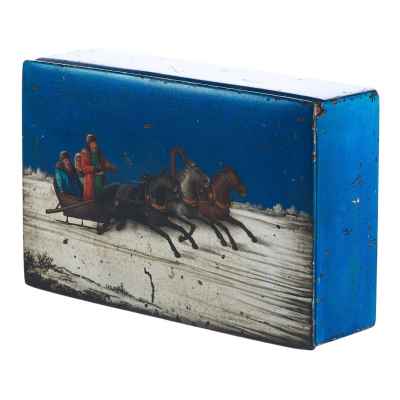 Шкатулка «Тройка зимняя» Фабрика О.Ф. Вишнякова с сыновьями конец 1880-гг