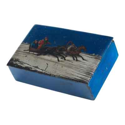 Шкатулка «Тройка зимняя» Фабрика О.Ф. Вишнякова с сыновьями конец 1880-гг