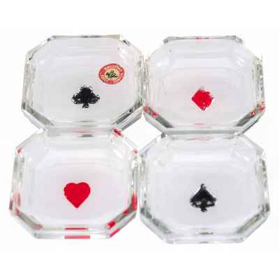 Набор чаш для смачивания пальцев при игре в карты в оригинальном футляре Франция ХХ век