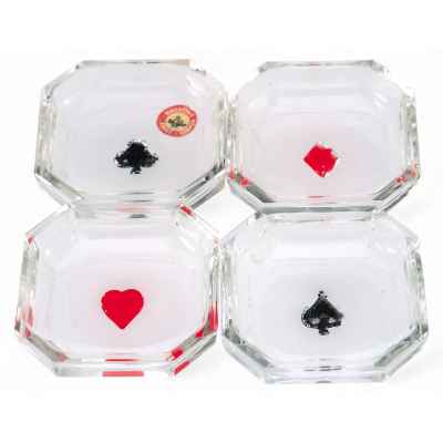 Набор чаш для смачивания пальцев при игре в карты в оригинальном футляре Франция ХХ век