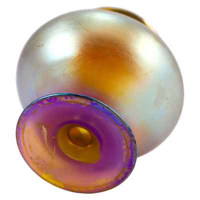 Ваза золотисто-коричневая на ножке Германия 1930-гг