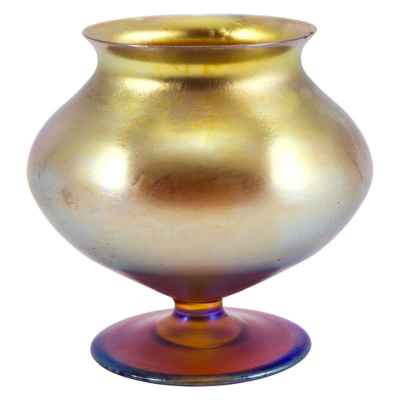 Ваза золотисто-коричневая на ножке Германия 1930-гг