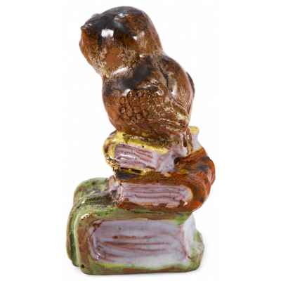 Скульптура «Филин, сидящий на книгах» фабрика Ф. Голдшейдера Европа первая половина XX века