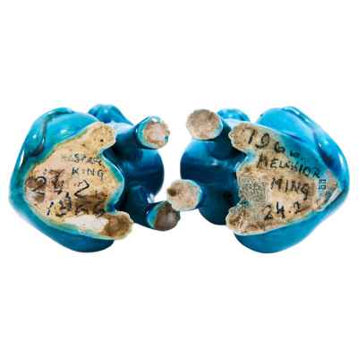 Парные скульптуры «Бирюзовые коты» Китай около 1966 г