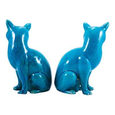 Парные скульптуры «Бирюзовые коты» Китай около 1966 г