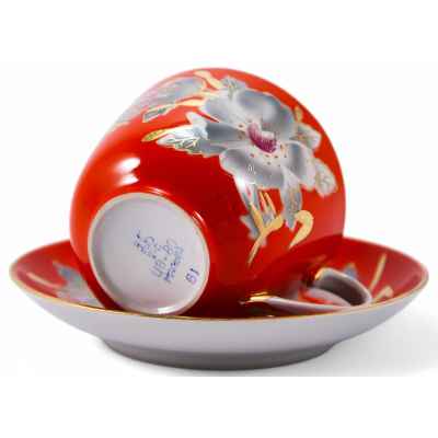 Чайная пара Мальва Барановский ф.з. 1970-е гг. Барановский фарфоровый завод им. Ленина 1970-гг