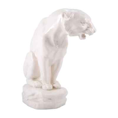 Скульптура Сидящая львица фаянс, Германия (?) 1920-30-е гг. Н-29,5 см. Германия.(?) первая половина XX века