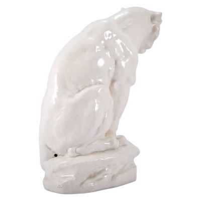 Скульптура Сидящая львица фаянс, Германия (?) 1920-30-е гг. Н-29,5 см. Германия.(?) первая половина XX века