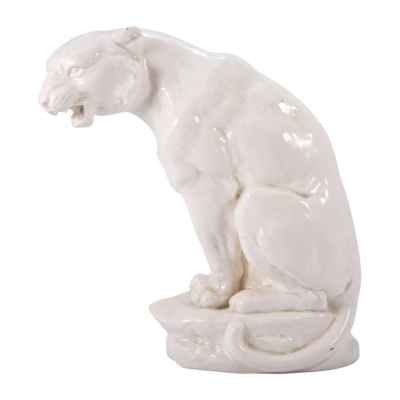 Скульптура Сидящая львица фаянс, Германия (?) 1920-30-е гг. Н-29,5 см. Германия.(?) первая половина XX века