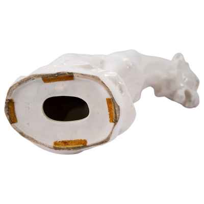 Скульптура Сидящая львица фаянс, Германия (?) 1920-30-е гг. Н-29,5 см. Германия.(?) первая половина XX века