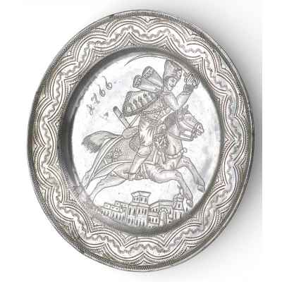 Блюдо «Черный гусар» Россия третья четверть ХVIII века