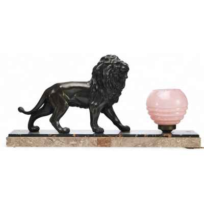 Настольная лампа «Лев» Европа Вторая четверть XX века