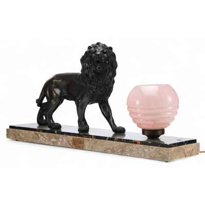 Настольная лампа «Лев» Европа Вторая четверть XX века