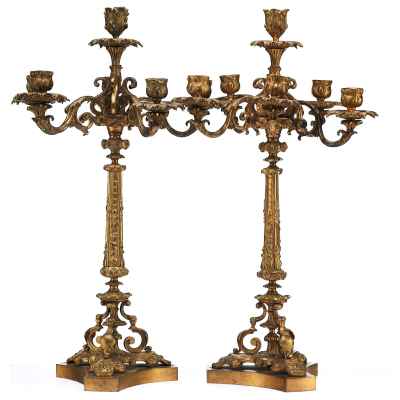 Парные канделябры в стиле эклектики Европа Третья четверть XIX века