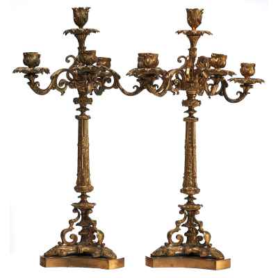 Парные канделябры в стиле эклектики Европа Третья четверть XIX века