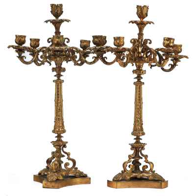 Парные канделябры в стиле эклектики Европа Третья четверть XIX века