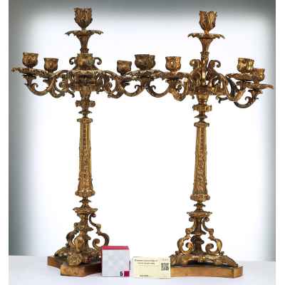 Парные канделябры в стиле эклектики Европа Третья четверть XIX века