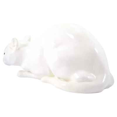 Скульптура Модерн Белая кошка фабр. А. Фёрстера (Busch & Ludescher) Австрия 1906-08 гг Н-21 см. фабрика А. Фёрстера, Австрия 1906-1908 гг