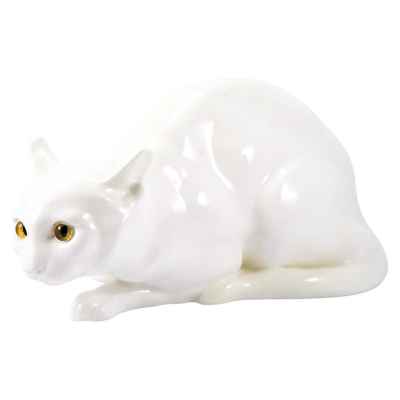 Скульптура Модерн Белая кошка фабр. А. Фёрстера (Busch & Ludescher) Австрия 1906-08 гг Н-21 см. фабрика А. Фёрстера, Австрия 1906-1908 гг