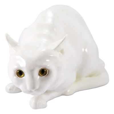 Скульптура Модерн Белая кошка фабр. А. Фёрстера (Busch & Ludescher) Австрия 1906-08 гг Н-21 см. фабрика А. Фёрстера, Австрия 1906-1908 гг