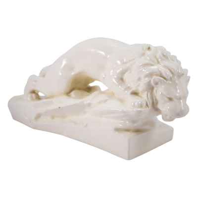 Скульптура Лев фаянс Rako Раковник, Чехословакия 1930-е г. 35х17 см. Раковник, Чехословакия 1930- гг