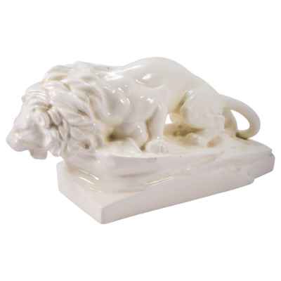 Скульптура Лев фаянс Rako Раковник, Чехословакия 1930-е г. 35х17 см. Раковник, Чехословакия 1930- гг