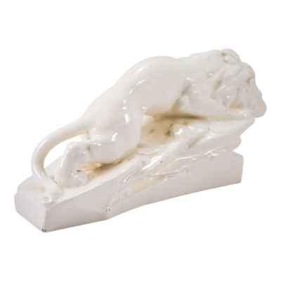 Скульптура Лев фаянс Rako Раковник, Чехословакия 1930-е г. 35х17 см. Раковник, Чехословакия 1930- гг