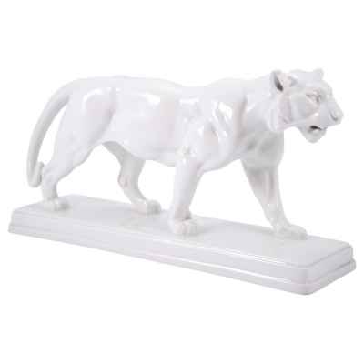 Скульптура Идущая львица фарфор, Берлинская корлев. мануф. (Berlin Royal P. M.) 34х18 см. Берлинская королевская фарфоровая мануфактура Середина XX века