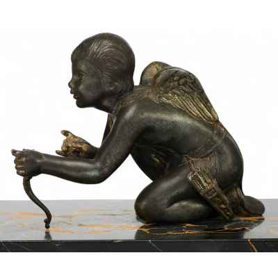 Скульптурная композиция «Девушка и Амур» Франция 1920- гг