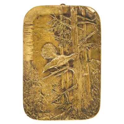 Панно Лесной пейзаж с глухарем. Австрия Конец XIX века