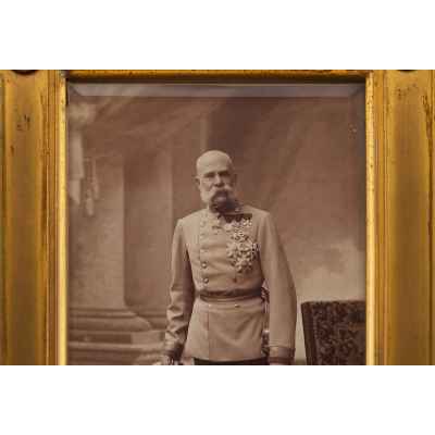 Наградная настольная рамка с фотографией и автографом императора Франца Иосифа Австро Венгрия. Вена Начало XX века