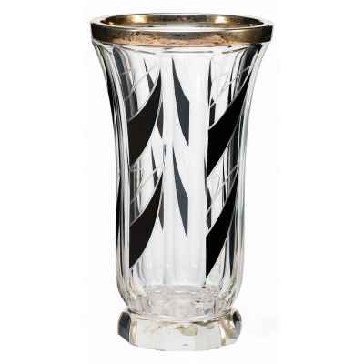 Ваза в стиле Ар Деко с росписью и серебром. Вена, Австрия 1920-гг