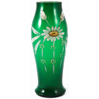 Ваза Ромашка Российская Империя стекло эмаль золочение кон. XIX - нач. XX вв. Россия 1910- е гг