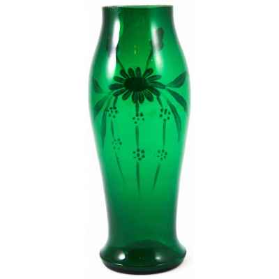 Ваза Ромашка Российская Империя стекло эмаль золочение кон. XIX - нач. XX вв. Россия 1910- е гг