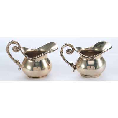 Сливочники парные серебро 800 пр. Италия 1960-е гг. 81 гр. Н-4,5 см. Италия 1960-е гг