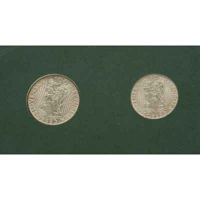 Две монеты номиналом 50 и 100 чешских крон Чехословакия 1949