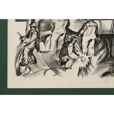 Маркин Г. И. литография В котельной НТМК 1976 г. 46x55,2 см. Нижний Тагил 1976