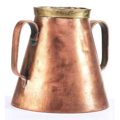 Мерка с ручками Иван Батуев Пермь 1/4 ведра, медь 1876 г.  Н-19,8 см. Пермь 1876