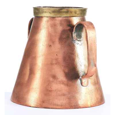Мерка с ручками Иван Батуев Пермь 1/4 ведра, медь 1876 г.  Н-19,8 см. Пермь 1876