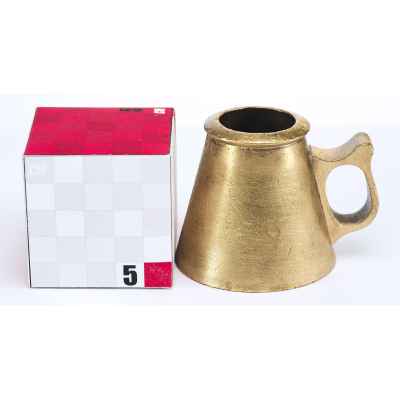Мерка с ручкой Ф. Сан-Галли 1/200 ведра латунь РИ 1911 г. Н-5,1 см. Санкт Петербург 1911