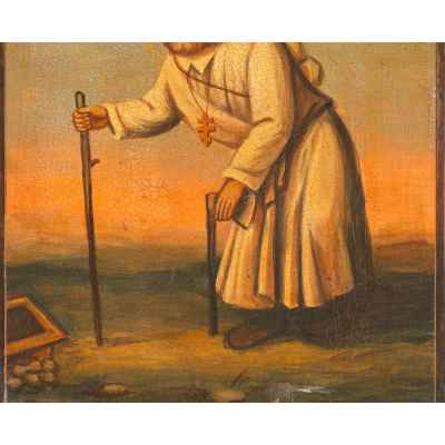 Икона Преподобный Серафим Саровский масло, ХХ в. 28,5x23,3x3 см.  ХХ век