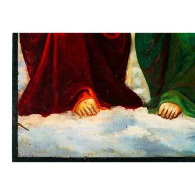 Икона Троица Новозаветная Отечество кон. XIX в. масло 58,3x39 см.  Конец XIX века