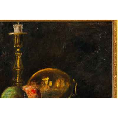 Jud Zwaart Натюрморт с серебряным кувшином х/м Австрия 1920-гг. 34x46 см. Австрия 1920-гг