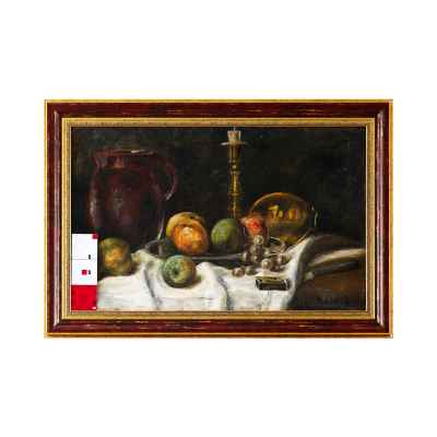 Jud Zwaart Натюрморт с серебряным кувшином х/м Австрия 1920-гг. 34x46 см. Австрия 1920-гг