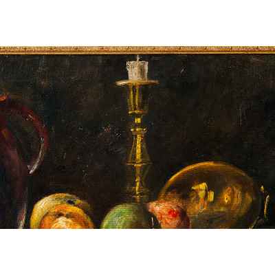 Jud Zwaart Натюрморт с серебряным кувшином х/м Австрия 1920-гг. 34x46 см. Австрия 1920-гг